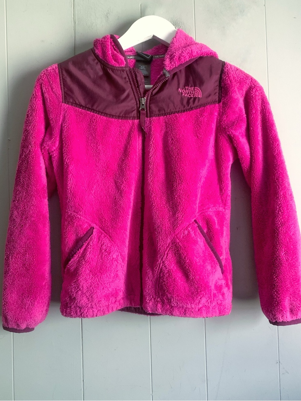THE NORTH FACE Oso Full Zip Fleece Hoodie Recycled Polyester Jacket Girls M